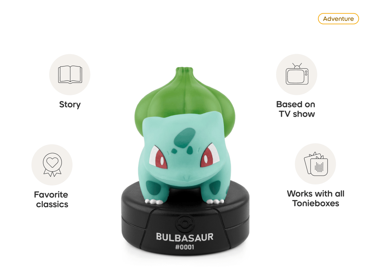 Pokémon Bulbasaur Tonie audio figurine from the adventure category, inspiring audio journeys and imaginative play