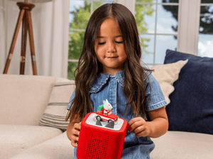 Child Playing With [Target Bullseye Audio Figurine And Toniebox 2