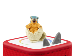 Jurassic World: Camp Cretaceous Tonie on a Red Toniebox