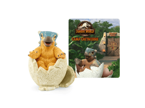 Jurassic World: Camp Cretaceous Tonie with a branded content card