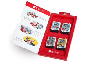Inside view of Captain Underpants Audiobook Tonies - 4 Pack Packaging