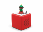 Full view of a Favorite Tales: Christmas Tales Tonie on a red Toniebox
