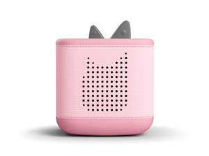 Front view of cloud pink Toniebox 2 an audio player for kids, used with Tonie audio figurines and Tonieplay games