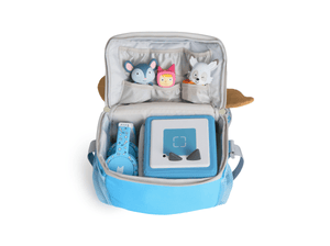 open view with tonies and toniebox inside Lalalinos Character Bag - Cosmo