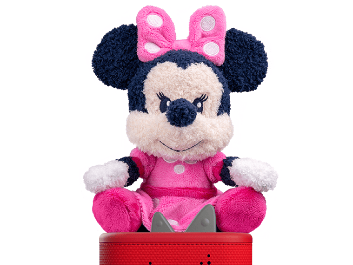 Minnie mouse cuddle Tonie on a red Toniebox 2 ready to play audio stories and songs