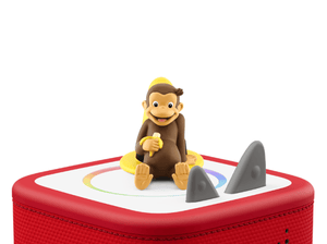 Curious George Tonie on a Red Toniebox