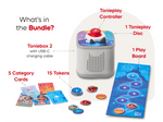 What’s in the bundle? Toniebox 2, tonieplay controller, Disney tonieplay game, and charging cable