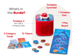 What’s in the bundle? red Toniebox 2, tonieplay controller, disney tonieplay game and USC-C charging cable