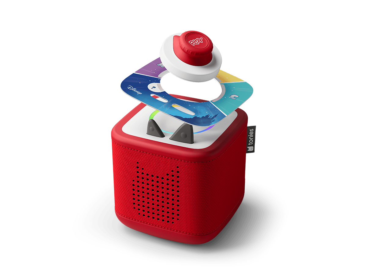 DIsney Quiz Kingdom on red Toniebox 2 an audio player for kids