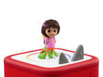 Dora the Explorer Tonie on a red Toniebox 2 ready to play audio stories and songs