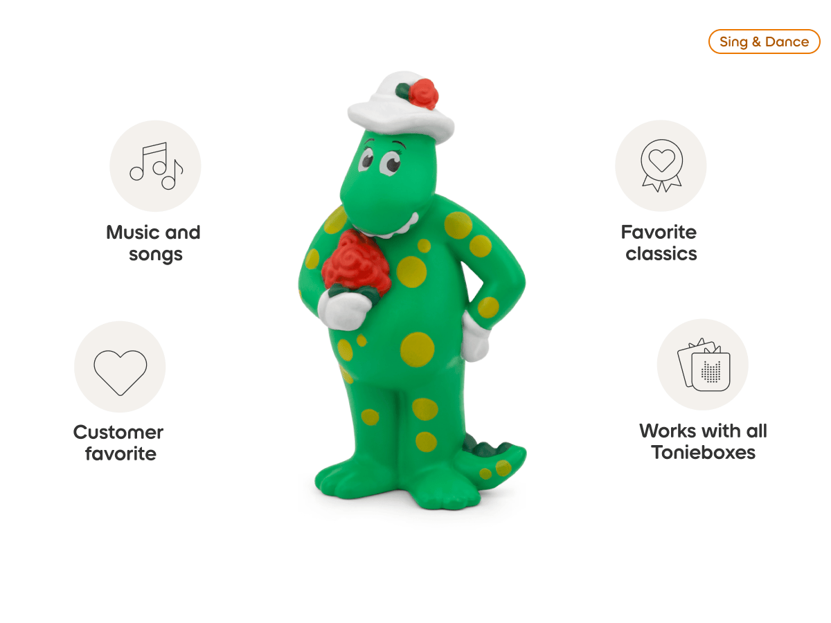 The Wiggles- Dorothy The Dinosaur Tonie audio figurine from the sing & dance category, inspiring audio journeys and imaginative play