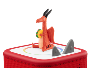 Dragons Love Tacos Tonie on a Red Toniebox