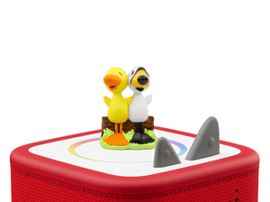 Duck & Goose Tonie on a red Toniebox 2 ready to play audio stories and songs