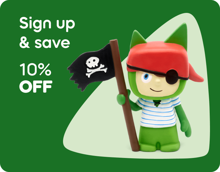 Pirate Creative Tonie with text Sign up and save