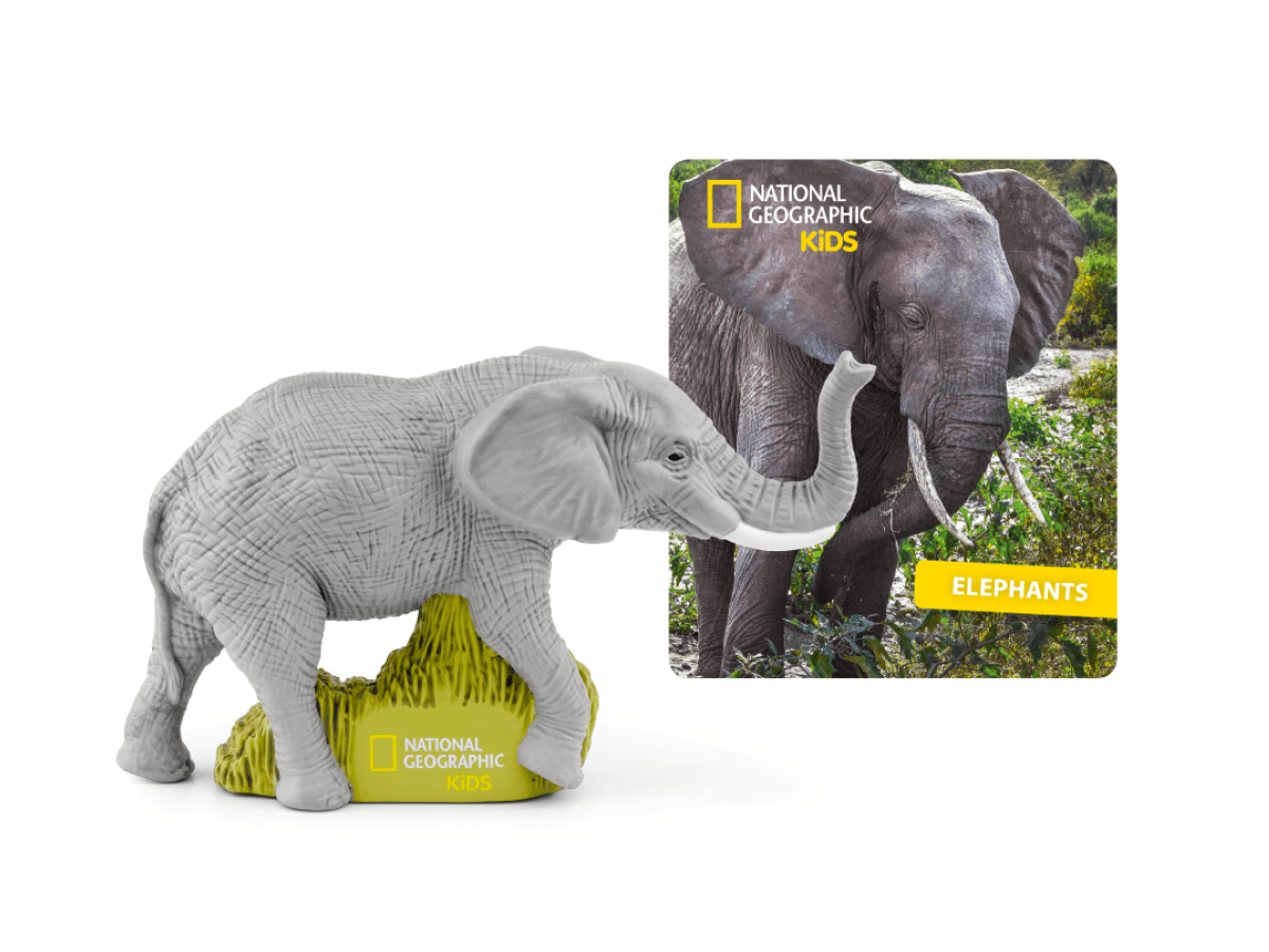 National Geographic Kids- Elephant Tonie audio figurine with content illustration