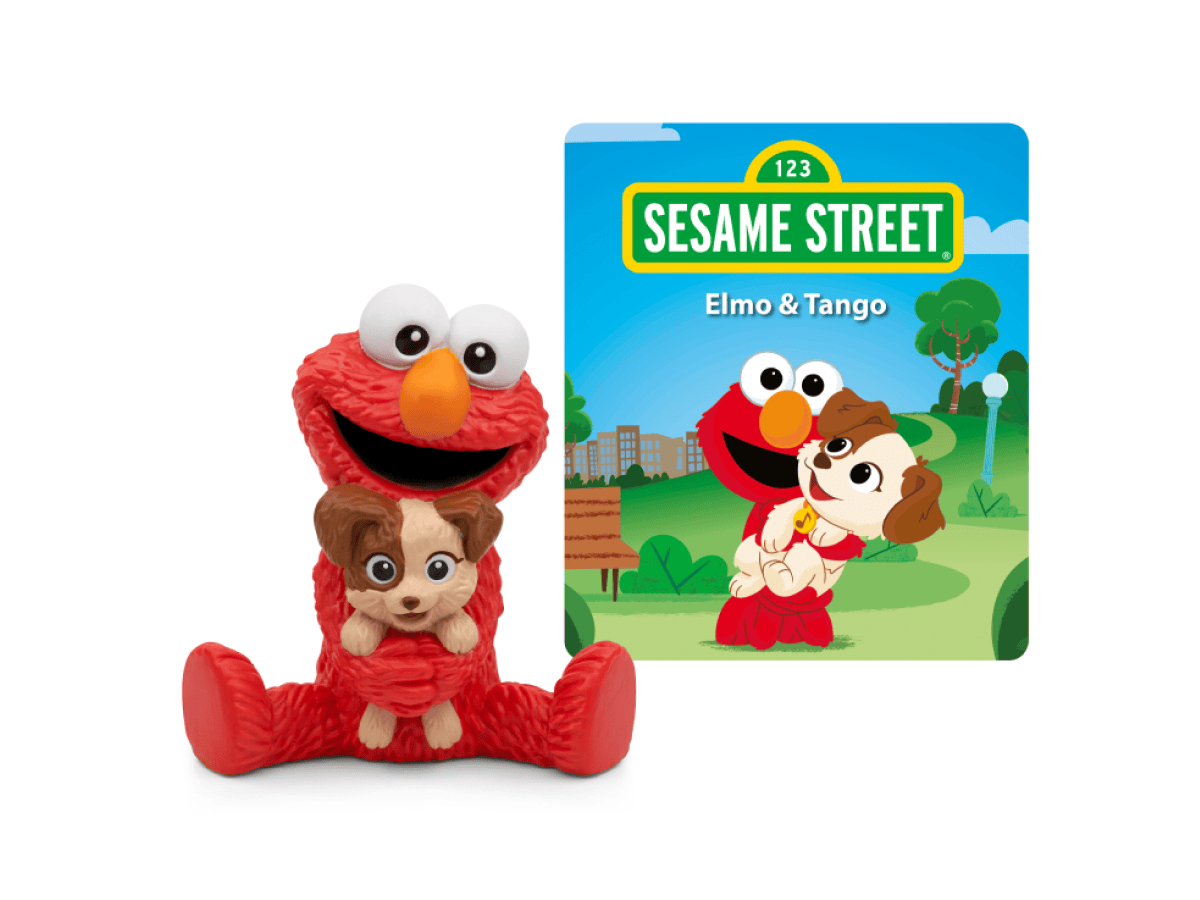 Elmo and Tango Tonie audio figurine with content illustration