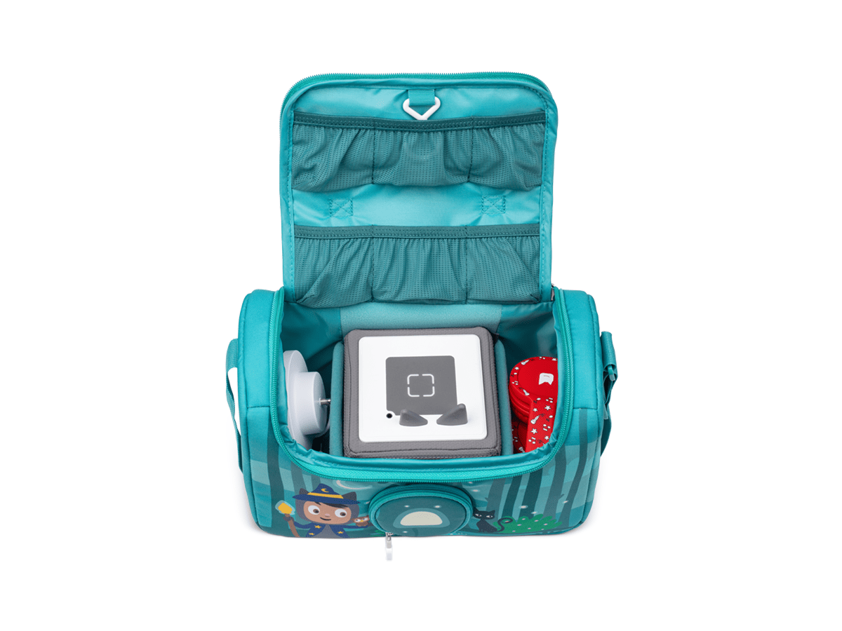 Listen & Play Bag - Enchanted Forest open view with toniebox inside