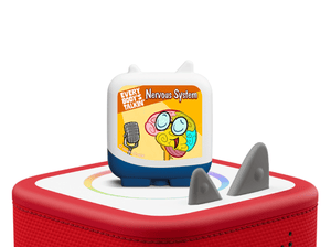 Every Body's Talkin' on a red Toniebox 2 ready to play audio stories and songs