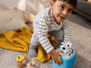 Child enjoying a Tonie and Toniebox 2, an audio player for kids