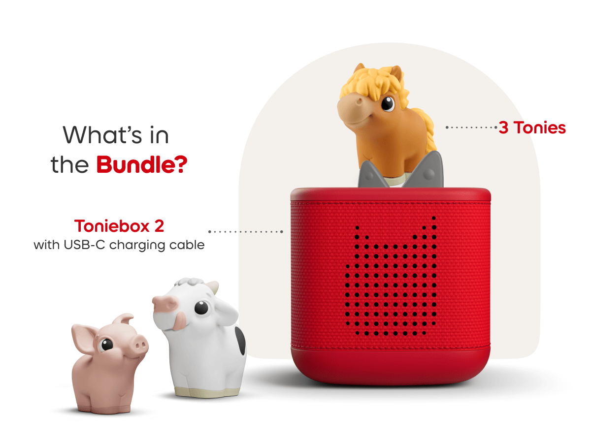 whats in the bundle? a toniebox 2 and my first tonies farm set