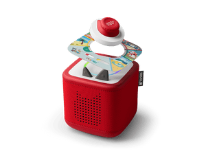 Lalalinos Find the Photo Tonieplay disc and a red toniebox 2 audio player for kids