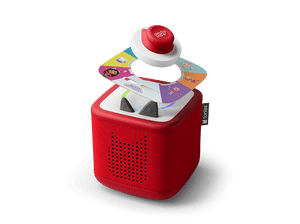 Gabby’s Dollhouse ToniePlay Game on a red toniebox 2 audioplayer for kids