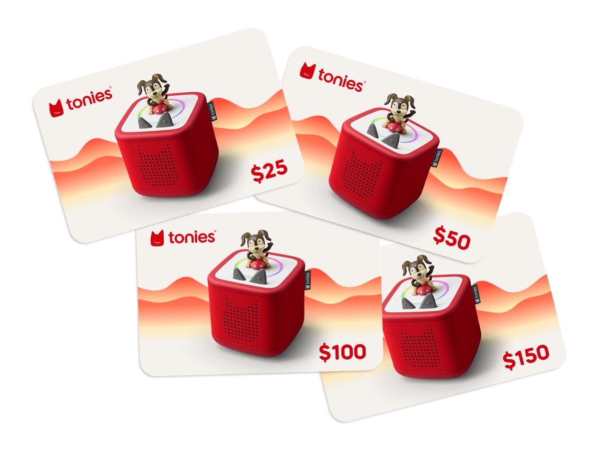 Image of multiple Gift Cards showing all monetary values available for purchase