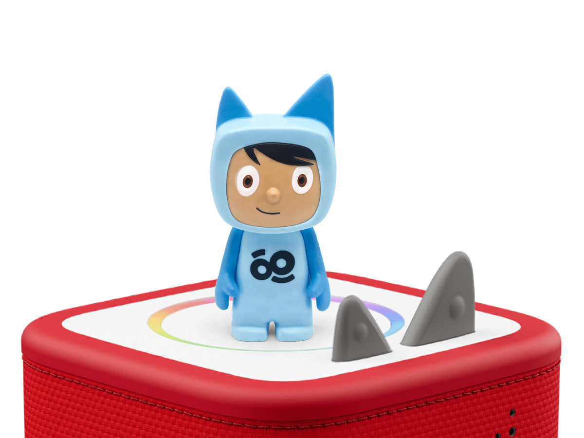 GoNoodle x tonies Mindfulness Tonie on a red Toniebox 2 ready to play audio stories and songs