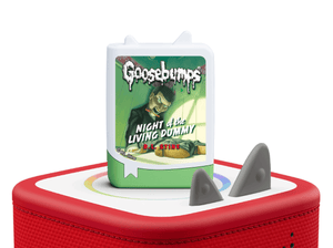 Goosebumps Book Tonies - 4 Pack on a Red Toniebox 2 ready to play audio stories and songs curated for older listeners
