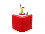 Full view of a Dr. Seuss: Green Eggs & Ham Tonie on a red Toniebox