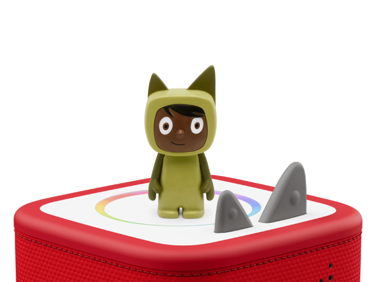 Green with Dark Hue Creative-Tonie on a Red Toniebox