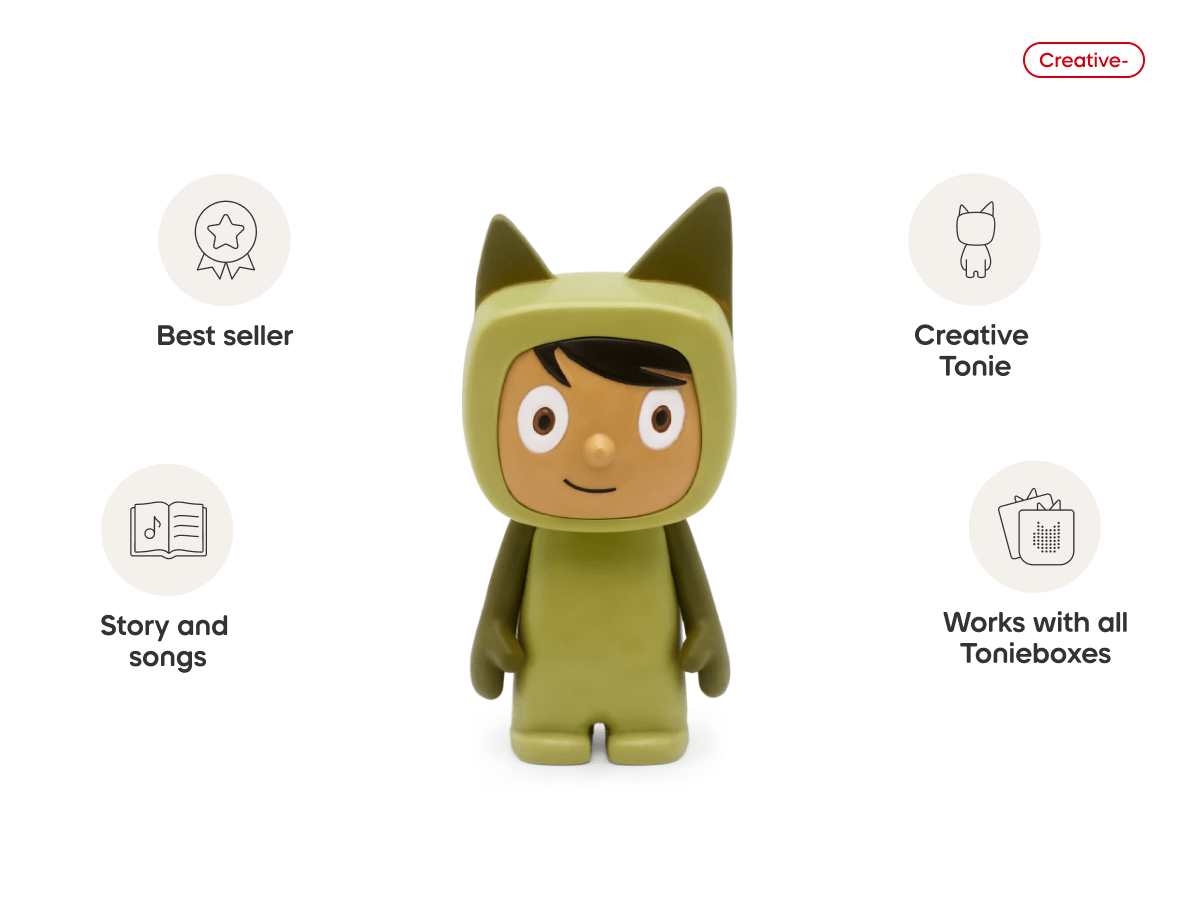 Creative-Tonie Green Medium audio figurine, inspiring audio journeys and imaginative play