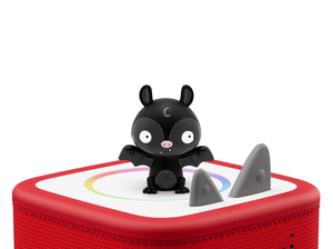 Favorite Children's Songs: Halloween & Spooky Songs Tonie on a red Toniebox 2 ready to play audio stories and songs