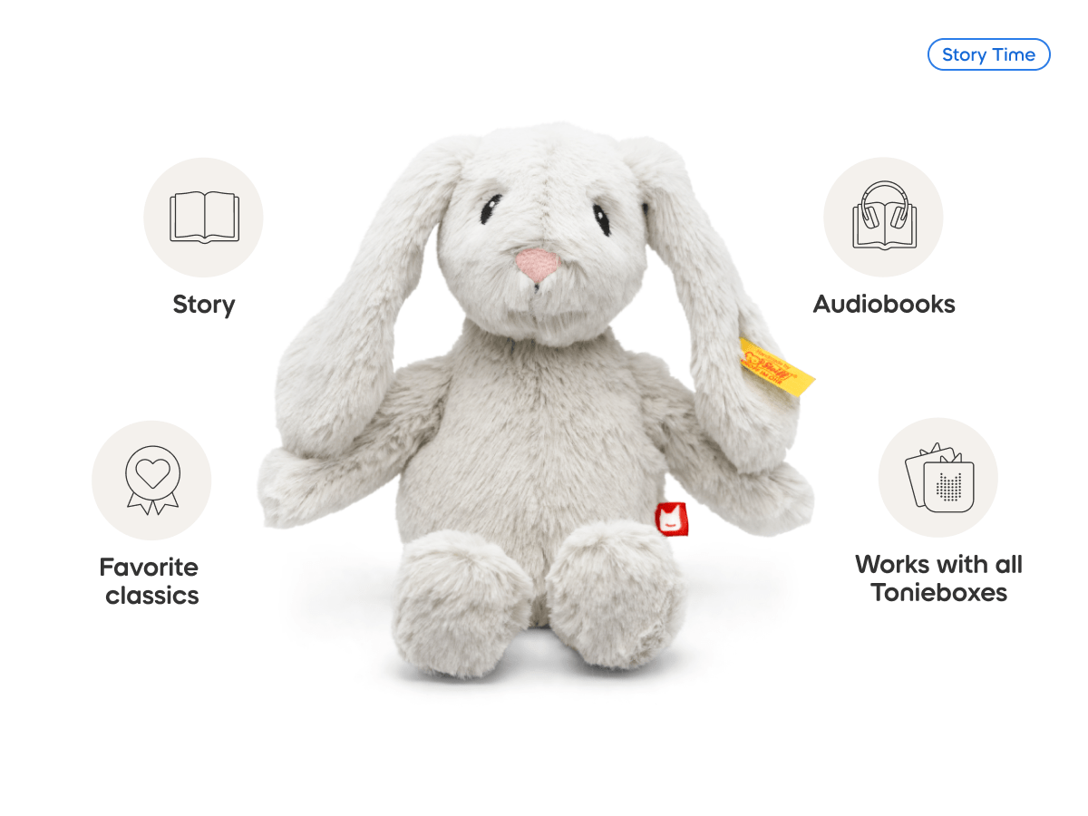 Hoppy rabbit audio figurine, inspiring audio journeys and imaginative play