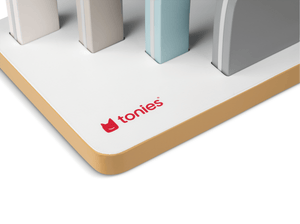 Large House Tabletop Shelf zoomed in with tonies logo