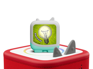 Inventions and Innovation on a red Toniebox 2 ready to play audio stories and songs