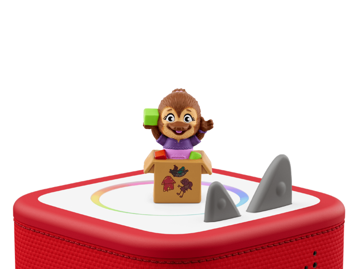 Jodi Platypus Tonie on a red Toniebox 2 ready to play audio stories and songs