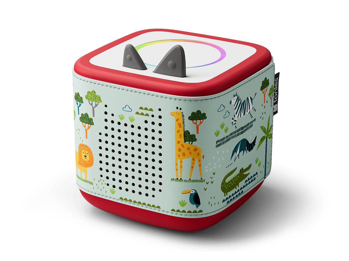 Side view of Toniebox 2 with jungle on it