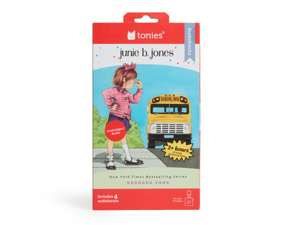 Front view of Junie B. Jones Audiobook Tonies - 4 Pack Packaging