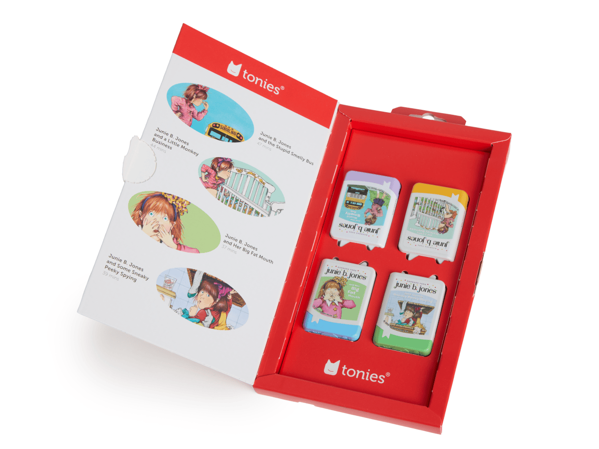 Inside view of Junie B. Jones Audiobook Tonies - 4 Pack Packaging