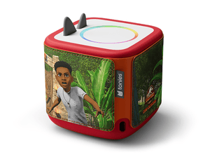 Jurassic Park Sleeve on a red Toniebox 2