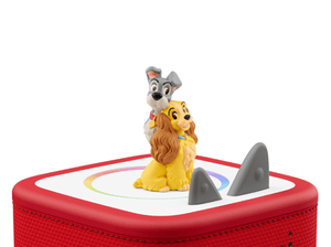 Disney Lady and the Tramp Tonie on a Red Toniebox