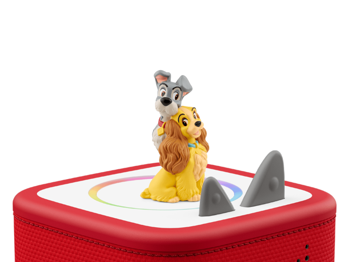Disney Lady and the Tramp Tonie on a Red Toniebox