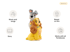 Disney Lady and the Tramp Tonie audio figurine, inspiring audio journeys and imaginative play
