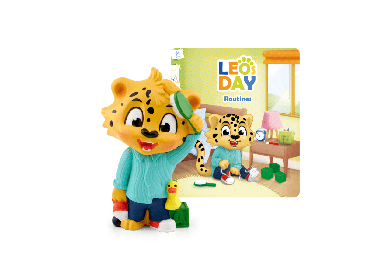 Leo's Day Routines Tonie with a branded content card