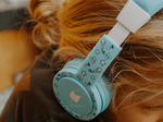 Child Using The Toniesâ® Blue  Wired Headphones For Kids