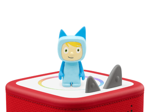 Light Blue with Light Hue Creative-Tonie on a Red Toniebox