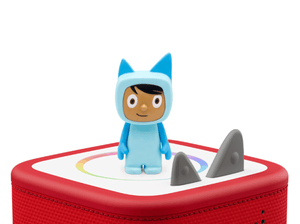 Light Blue with Medium Hue Creative-Tonie on a Red Toniebox