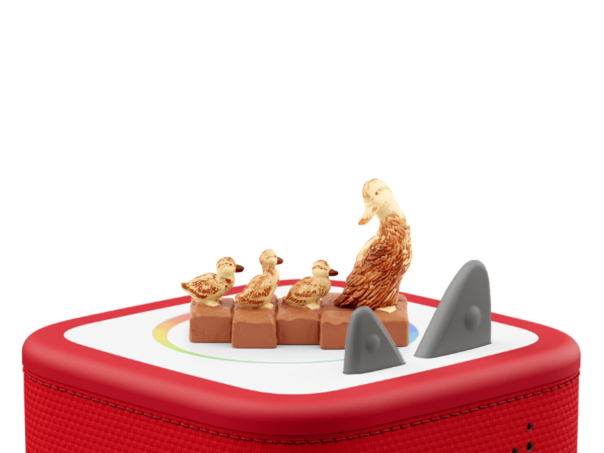 Make Way for Ducklings Tonie on a Red Toniebox