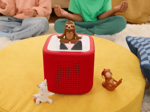 Child Playing With Mindfulness Movement With Marty The Monkey Tonie Audio Figurine And Toniebox 2